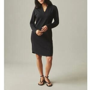 NWOT American Giant Women's Relaxed Fit 100% Cotton Popover Dress Black Medium